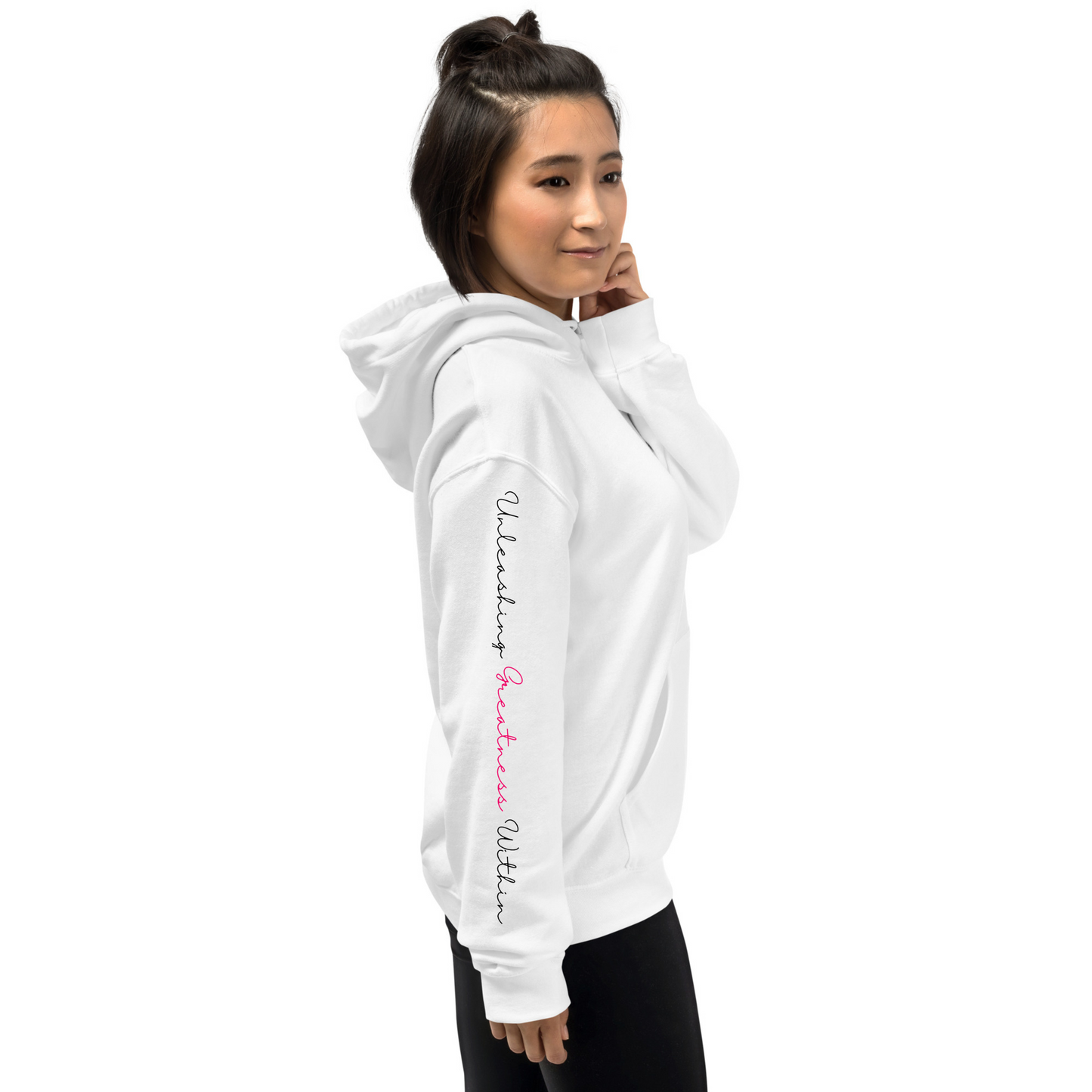 Unisex Hoodie – Unleashing Greatness Within (Pink)