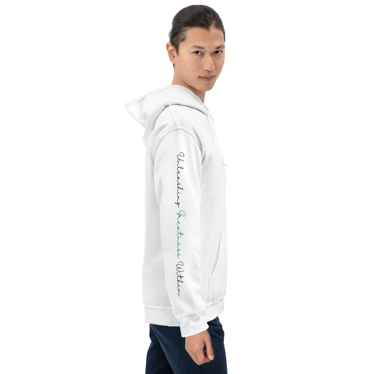 Unisex Hoodie – Unleashing Greatness Within (Teal)